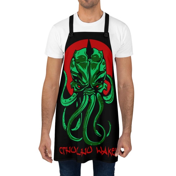 Cthulhu Wakes, Cookout Apron, Inspired By H.P. Lovecraft's Mythos