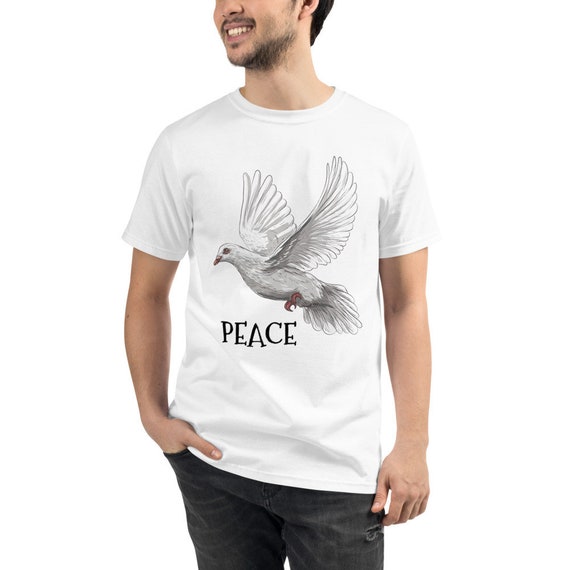 Peace Dove, 100% Certified Organic Ringspun Cotton T-Shirt, Extra Soft & Durable, Activism