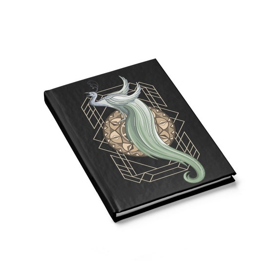 Art Deco Peacock Hardcover Journal, Ruled Line, Vintage Retro Style Design, Notebook