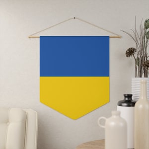 Flag Of Ukraine, 18&quot;x21&quot; Indoor Wall Pennant. Blue and Yellow Flag, Ukranian Pride