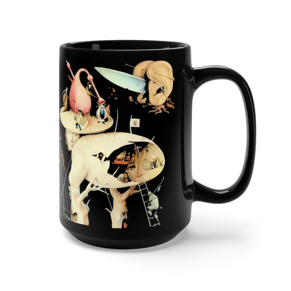 Tree Man v2, Black 15oz Ceramic Mug, Hieronymus Bosch, The Garden of Earthly Delights, Coffee, Tea