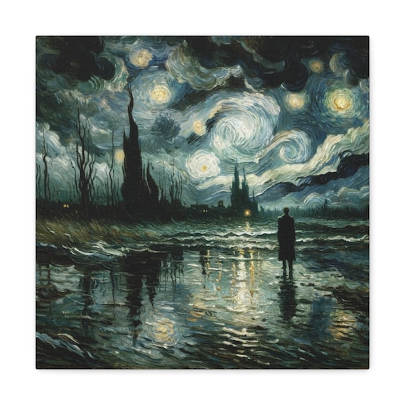 Starry Night Homage, Canvas Print, An Homage To Vincent Van Gogh