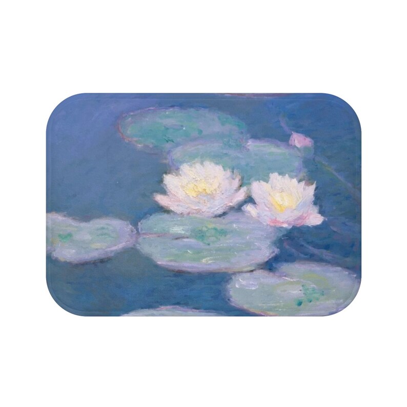 Monet,Circa 1880 Microfiber Bath Mat Water Lilies Vintage Painting