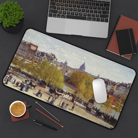 Quai du Louvre, Desk Mat, Claude Monet, Victorian Paris