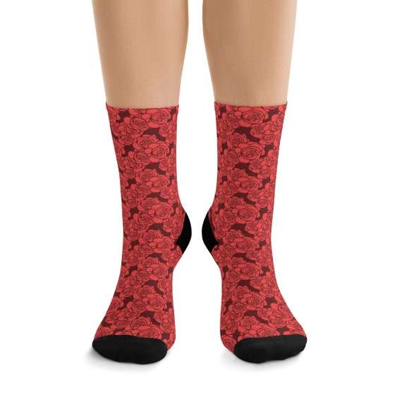 Roses Premium Crew Socks, One Size Fits Most