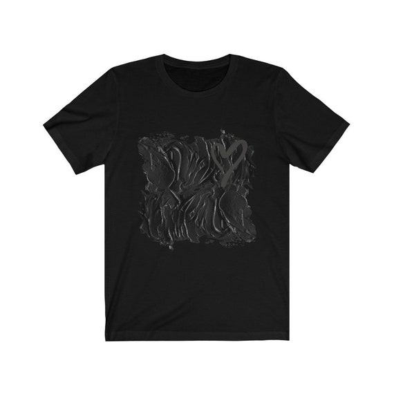 Black Heart Bella+Canvas Soft T-shirt, Abstract, Anti-Valentines Day