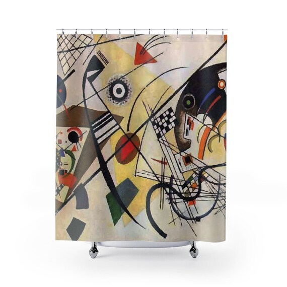 Transverse Line, Shower Curtain, Vintage Abstract Painting, Wassily Kandinsky, 1923