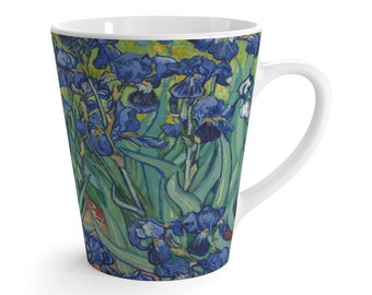 Irises Latte Mug, Vincent Van Gogh, Coffee, Tea