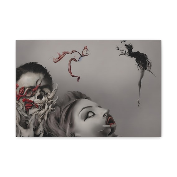 Surreal Horror #6, 18"x12" Canvas Print, Scary, Creepy