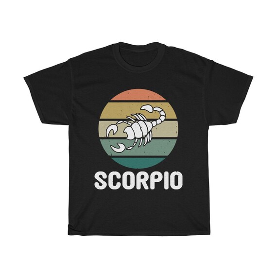 Scorpio, 100% Cotton T-shirt, Scorpion, Retro Vintage Style, Zodiac Sign, Astrology Gift