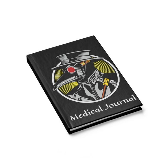 Plague Doctor Medical Journal, Hardcover Journal, Ruled Line, Vintage Inspired Image, Notebook