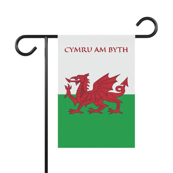 Flag Of Wales, Garden & House Banner, Welsh Motto, Cymru Am Byth, Red Dragon, Welsh Pride