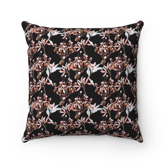 Night Flower Square Pillow, Vintage, Retro, Floral