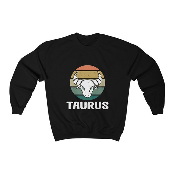 Taurus Crewneck Sweatshirt In Retro Vintage Style, Zodiac Sign, Astrology Gift