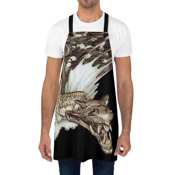 Leviathan Cookout Apron, Arthur Rackham, Sea Dragon, Sea Monster, Sea Serpent