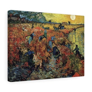 Red Vineyard at Arles Canvas Print, Vincent Van Gogh, 1888