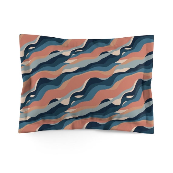 Abstract Waves Pillow Sham, Mid-century, Vintage, Retro