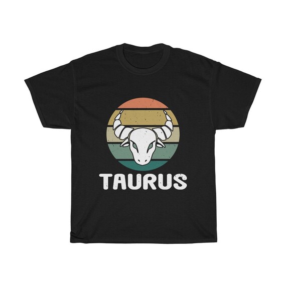 Taurus, 100% Cotton T-shirt, Bull's Head, Retro Vintage Style, Zodiac Sign, Astrology Gift