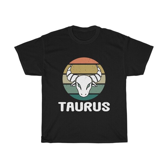 Taurus, 100% Cotton T-shirt, Bull's Head, Retro Vintage Style, Zodiac Sign, Astrology Gift