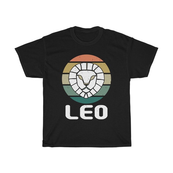 Leo, 100% Cotton T-shirt, Lion's Head, Retro Vintage Style, Zodiac Sign, Astrology Gift