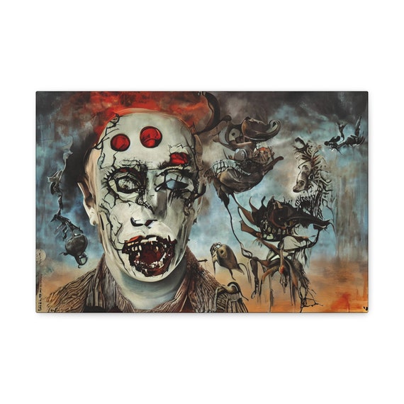 Surreal Horror #2, 18"x12" Canvas Print, Scary, Creepy