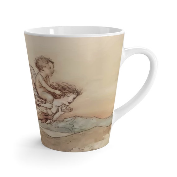 Titania Flying With Her Child, 12oz Latte Mug, Shakespeare, Arthur Rackham, Midsummer Night's Dream, Coffee, Tea