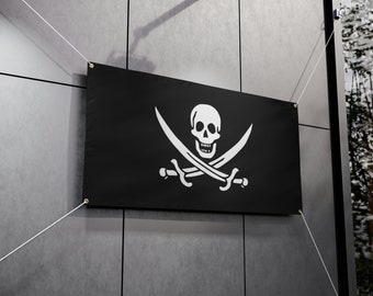 Akachafactory Piraten-Sticker – Wasserdichter Aufkleber 15x11cm Mit Jack Rackham Flagge
