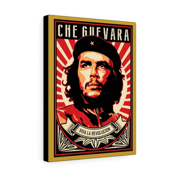 Che Guevara Viva La Revolucion Canvas Print, Retro/Vintage Style, Revolution, Leftist, Marxist, Communist, Socialist, Activism