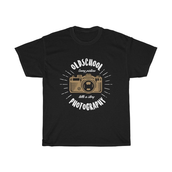 Retro Camera - Unisex Heavy Cotton Tee With Vintage Inspired Image Of An Old Manual Camera.