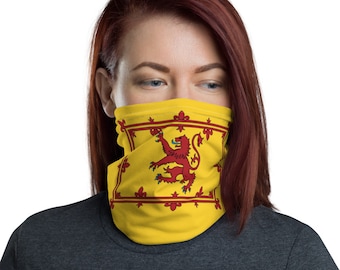 Lion Rampant of Scotland, Neck Gaiter, Royal Banner of Scotland, Scottish Pride, Headband, Bandana