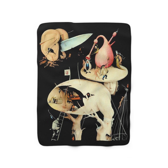 Hieronymus Bosch Sherpa Fleece Blanket, Surrealism, Tree Man Section From The Garden of Earthly Delights