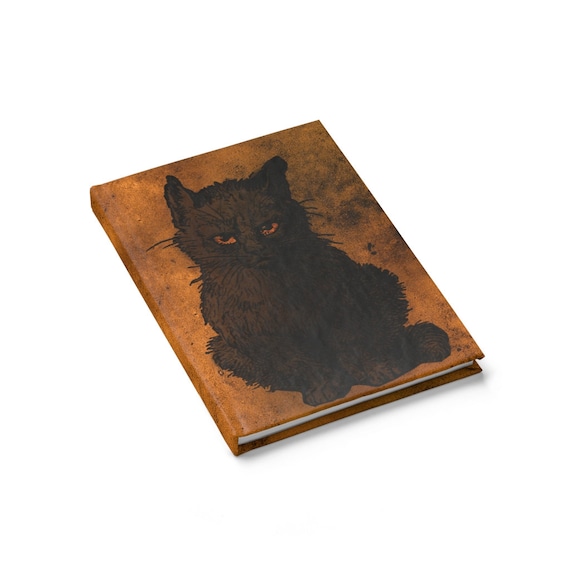 Witches Familiar, Hardcover Journal, Ruled Line, Black Cat, Halloween, All Hallows Eve, Witchcraft, Notebook