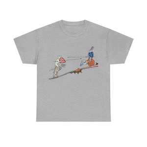 Medieval Rabbit Jousting T-shirt: Manuscript Marginalia Art