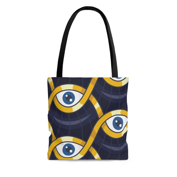 Evil Eye Protection Square Tote Bag, Vintage Inspired Design