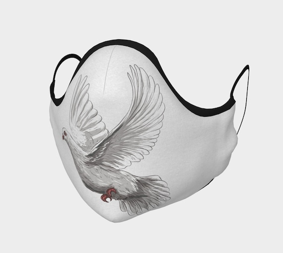 Peace Dove, Face Mask With Filter Pocket, Filters Included, 7 Sizes, 100% Cotton, Activism