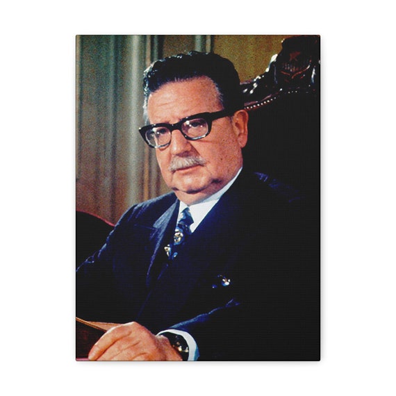 Salvador Allende Of Chile, Canvas Print, 1970 Official Portrait, Socialist, Socialism, Visionary, Democracy, Leftist, Equality