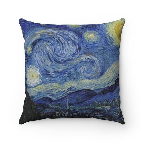 Starry Night v2 Square Pillow, Van Gogh, Impressionism