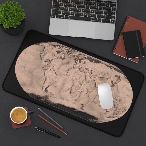 Sepia World, Desk Mat, World Map