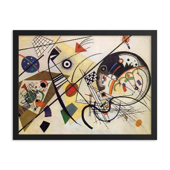 Transverse Line, 24"x18" Framed Giclée Poster, Black Wood Frame, Acrylic Covering, Wassily Kandinsky, Abstract