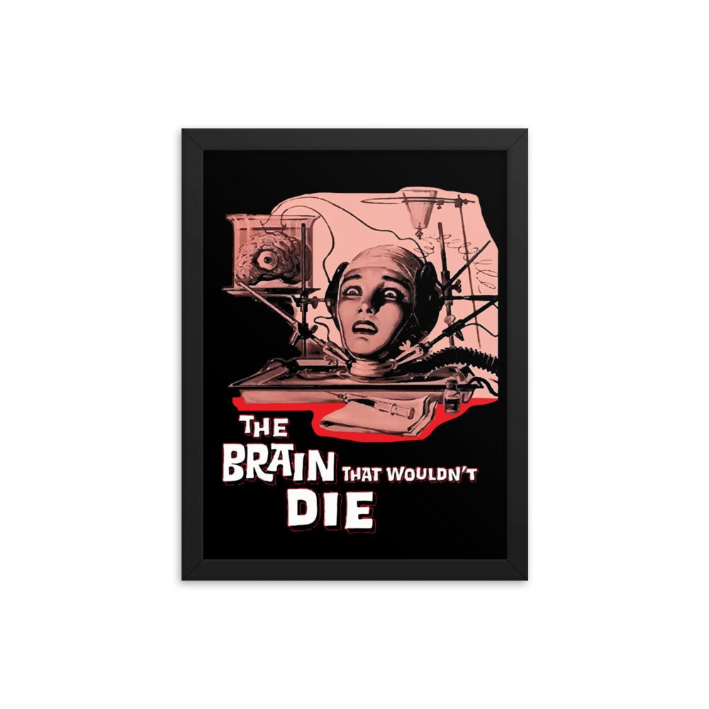 The Brain That Wouldn't Die, 12 X16 Framed Giclée Poster, Black