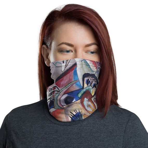 In Gray, Neck Gaiter, Wassily Kandinsky, Abstract, Headband, Bandana