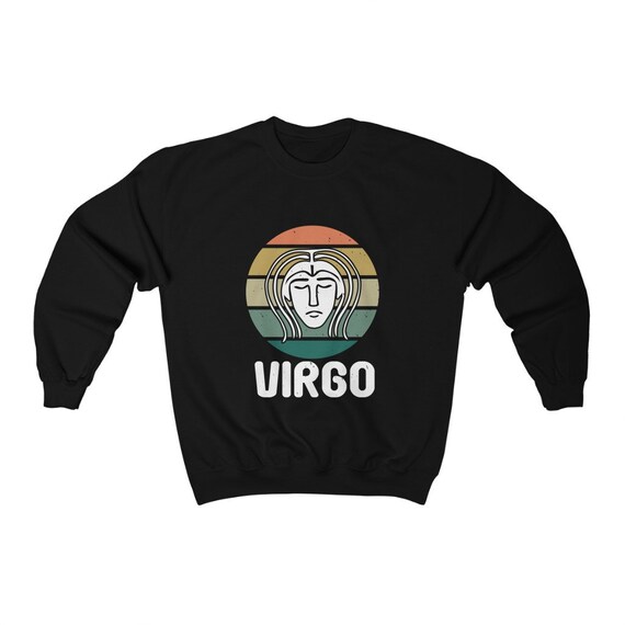 Virgo Crewneck Sweatshirt In Retro Vintage Style, Zodiac Sign, Astrology Gift