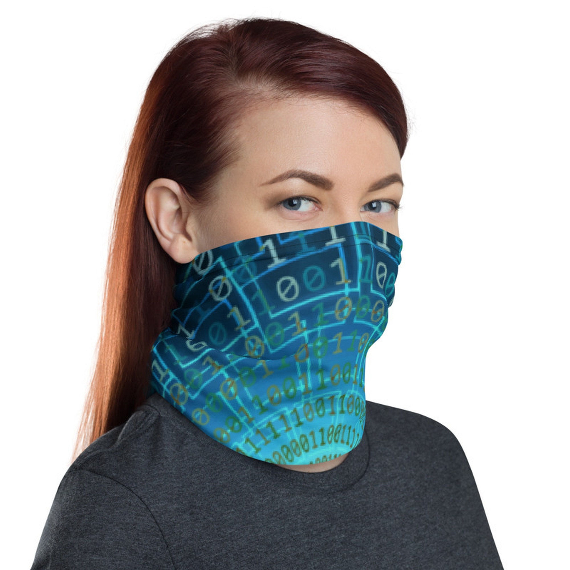 Binary Code, Neck Gaiter, Cyberpunk Inspired, Headband, Bandana