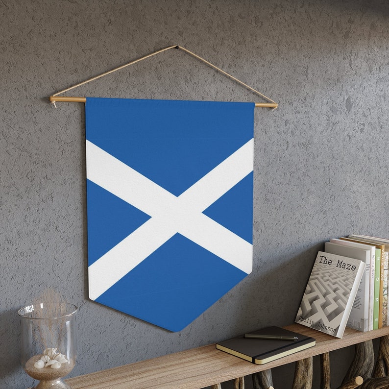 Flag Of Scotland, 18"x21" Indoor Wall Pennant. Saint Andrew's Cross, Saltire, Scottish Pride image 2