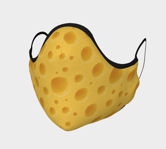 Cheese, Face Mask With Filter Pocket, Filters Included, 7 Sizes, 100% Cotton, For Cheesehead Green Bay Packers Fan