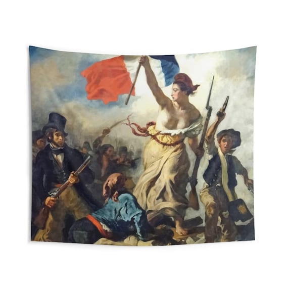 Liberty Leading The People, Indoor Wall Tapestry, Vintage, Antique Painting, Delacroix, 1830, Activism, Wall Decor, Room Decor