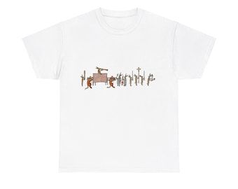 Procesión Religiosa del Conejo Medieval, Camiseta 100% Algodón, Del Manuscrito Medieval, Marginalia