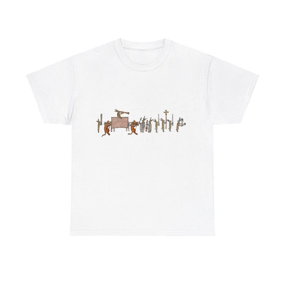 Medieval Rabbit Religious Procession, 100% Cotton T-shirt, From Medieval Manuscript, Marginalia