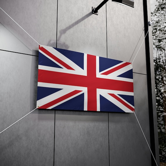 Outdoor Vinyl Banner, 48"x24", Flag Of The United Kingdom, Union Jack, UK Flag, British Pride