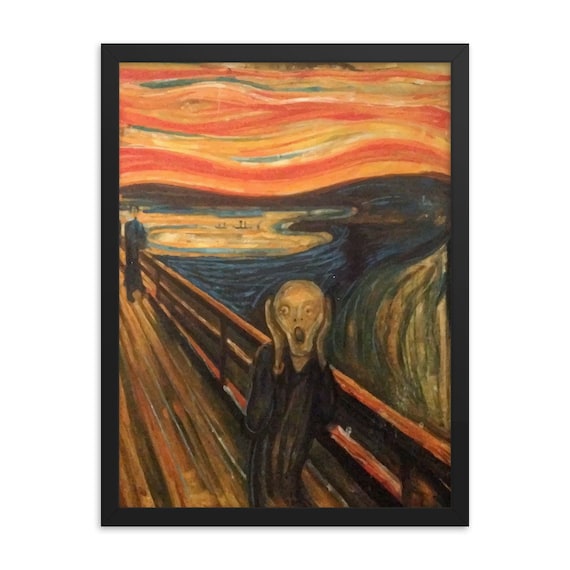 The Scream, 18" x 24" Framed Giclée Poster, Black Wood Frame, Acrylic Covering, Edvard Munch